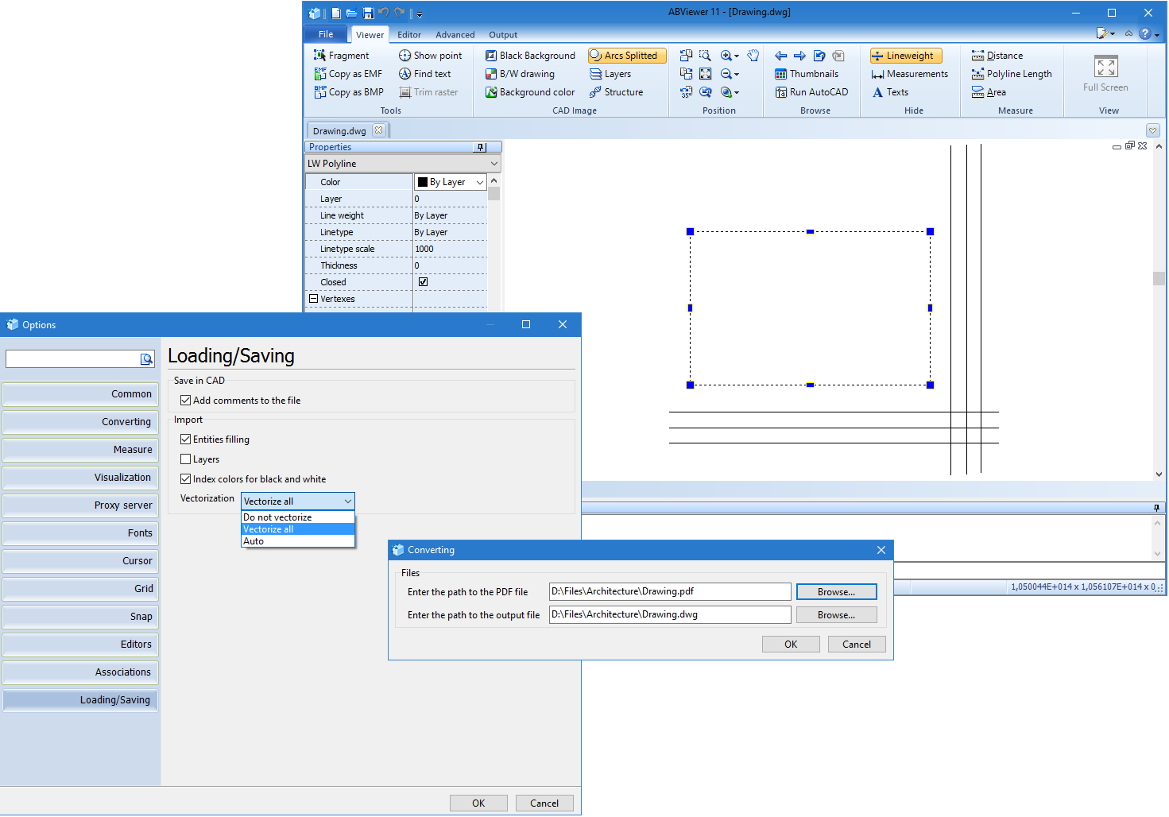  PDF to DWG Converter in ABViewer 11.2