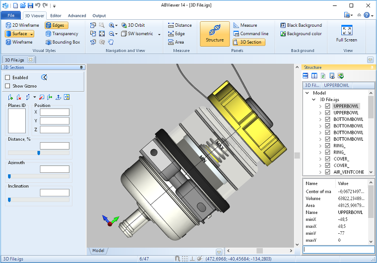 Transparency of 3D objects in ABViewer